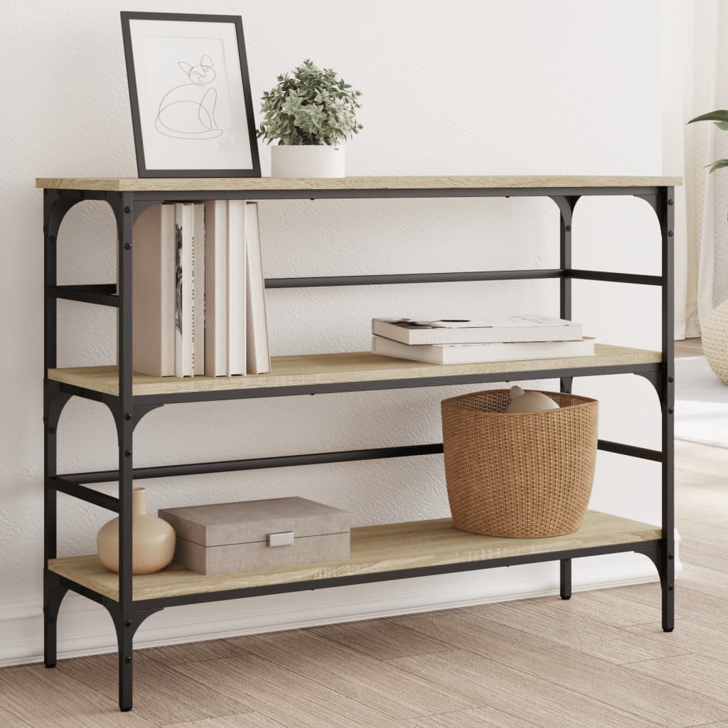 Masuta consola, stejar sonoma, 100x32x75 cm, lemn prelucrat — imaginea 2