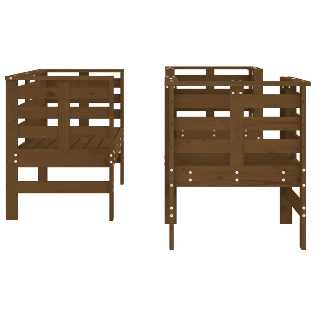 Set mobilier de gradina, 3 piese, maro miere, lemn masiv de pin — imaginea 5