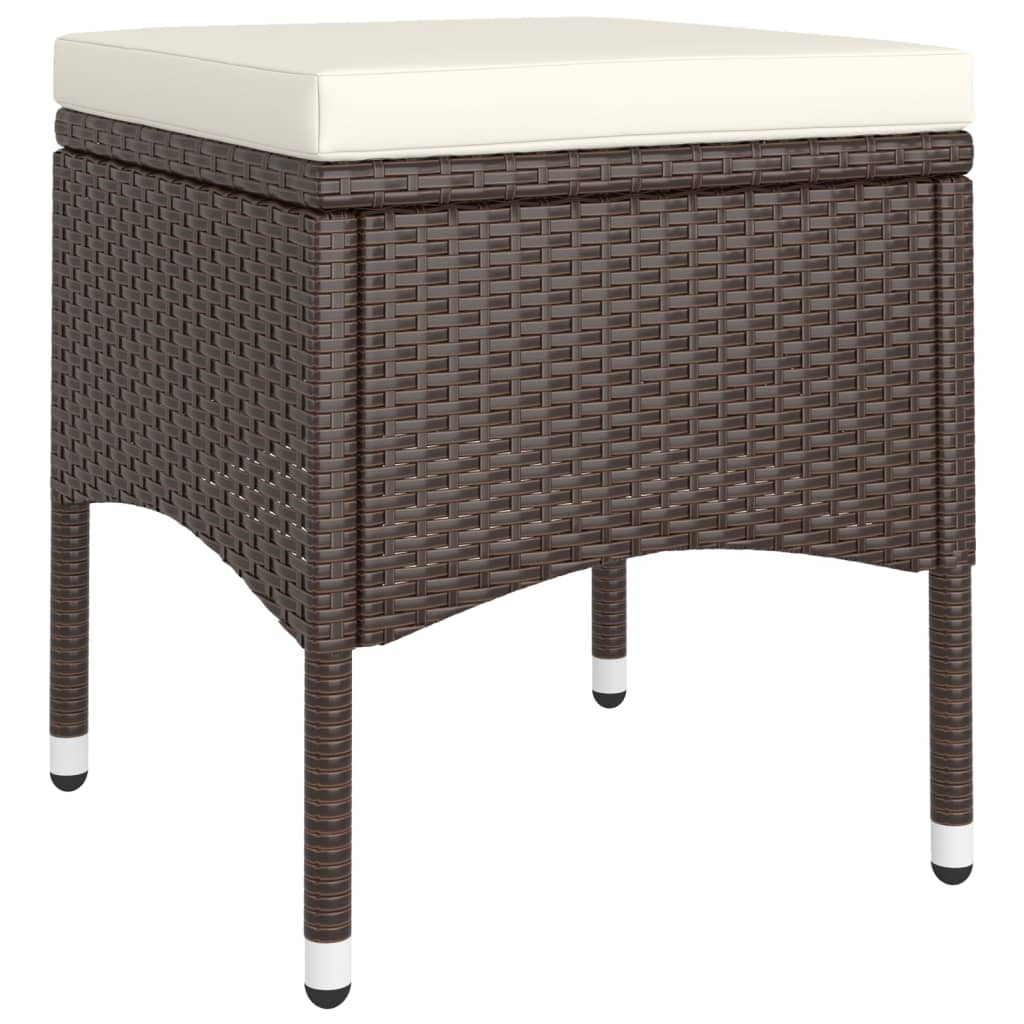 Set mobilier bistro, 3 piese, maro, poliratan/sticla securizata — imaginea 6