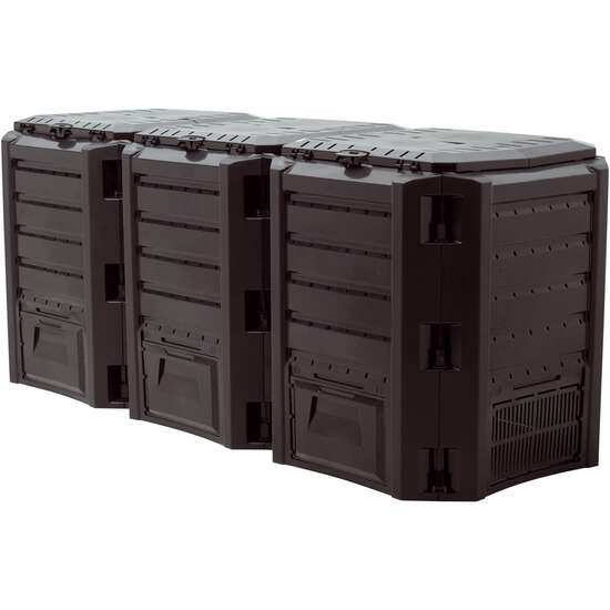Compostor de gradina, 3 module, Module Compogreen, 1200 l, negru, 198 x 71.9 x 82.6 cm, Prosperplast