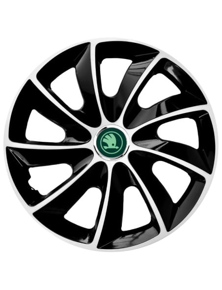 Set 4 Capace Roti pentru Skoda Nou Verde, model Extra Stig Black & White - Skoda, R14