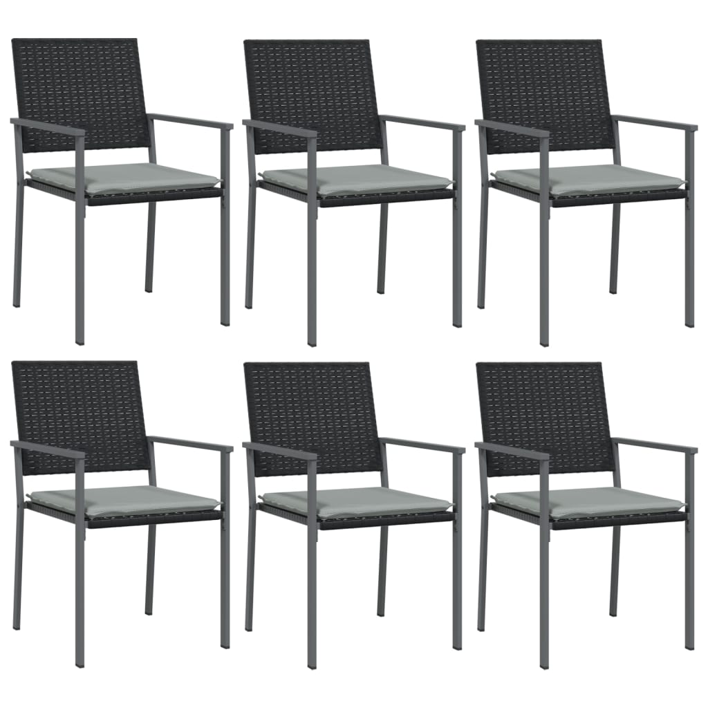 Set mobilier de gradina cu perne, 7 piese, poliratan si otel — imaginea 4