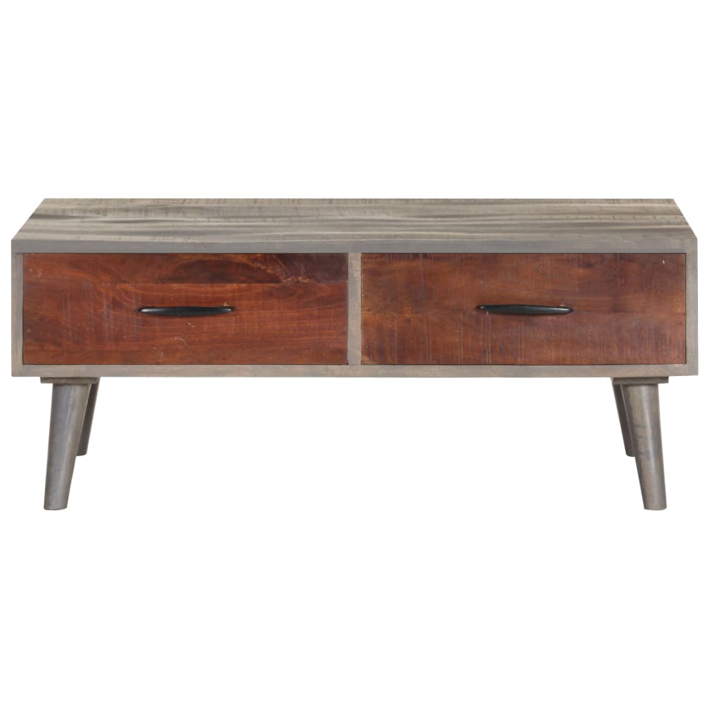 Masuta de cafea gri 100x60x40 cm lemn masiv de mango nefinisat — imaginea 3