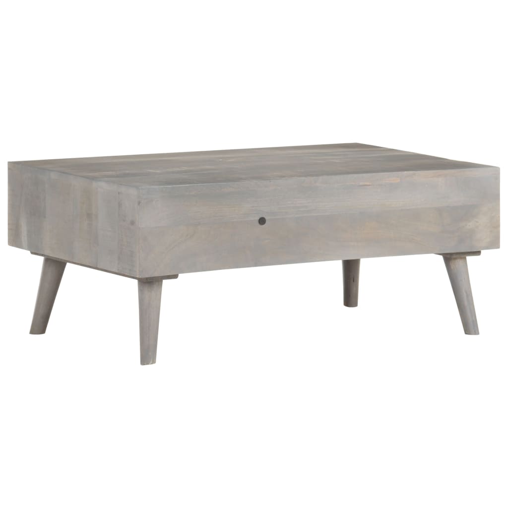 Masuta de cafea gri 100x60x40 cm lemn masiv de mango nefinisat — imaginea 4