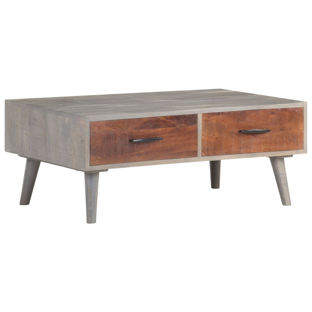 Masuta de cafea gri 100x60x40 cm lemn masiv de mango nefinisat — imaginea 8