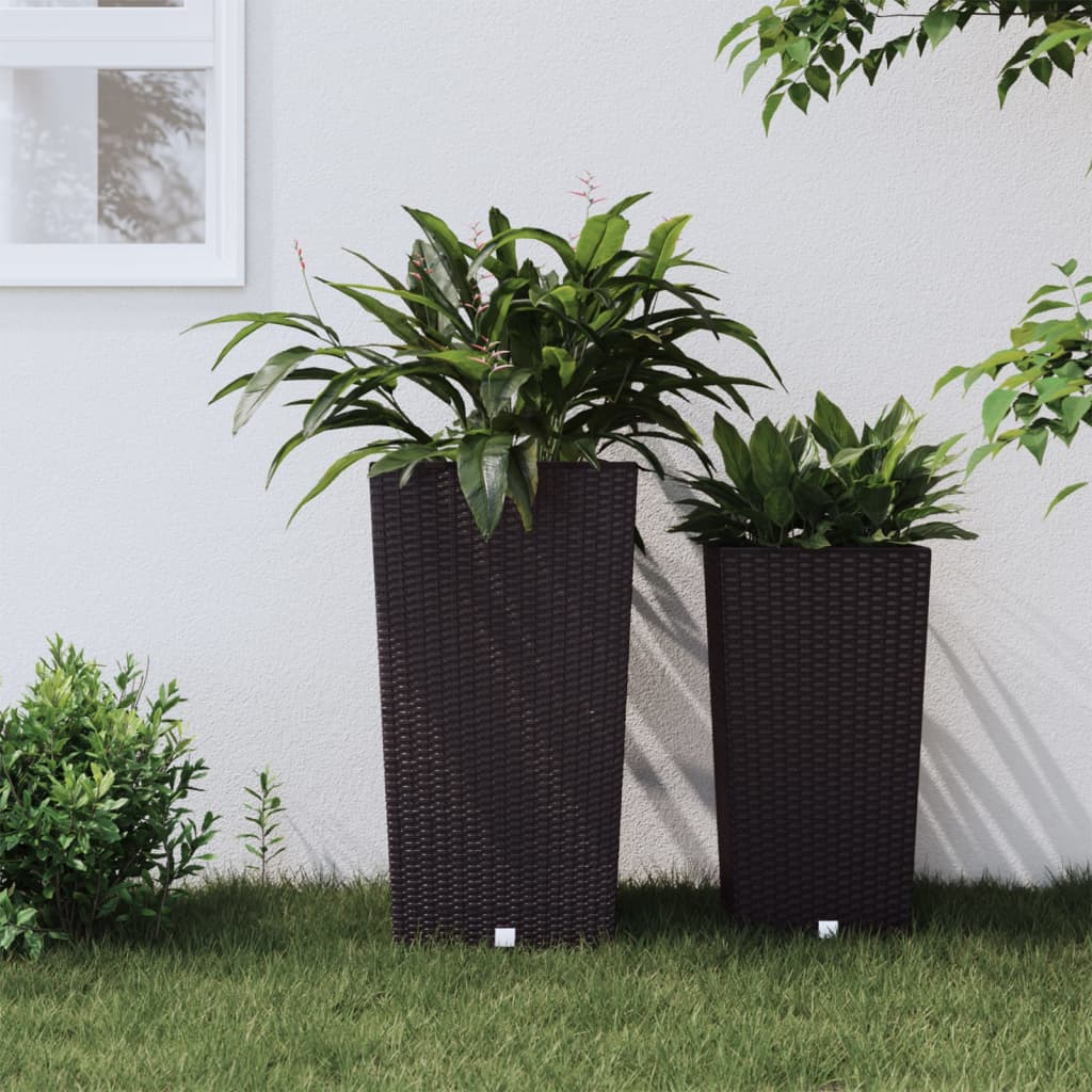 Jardiniera cu interior detasabil, maro, 21 / 49 L, PP ratan — imaginea 2