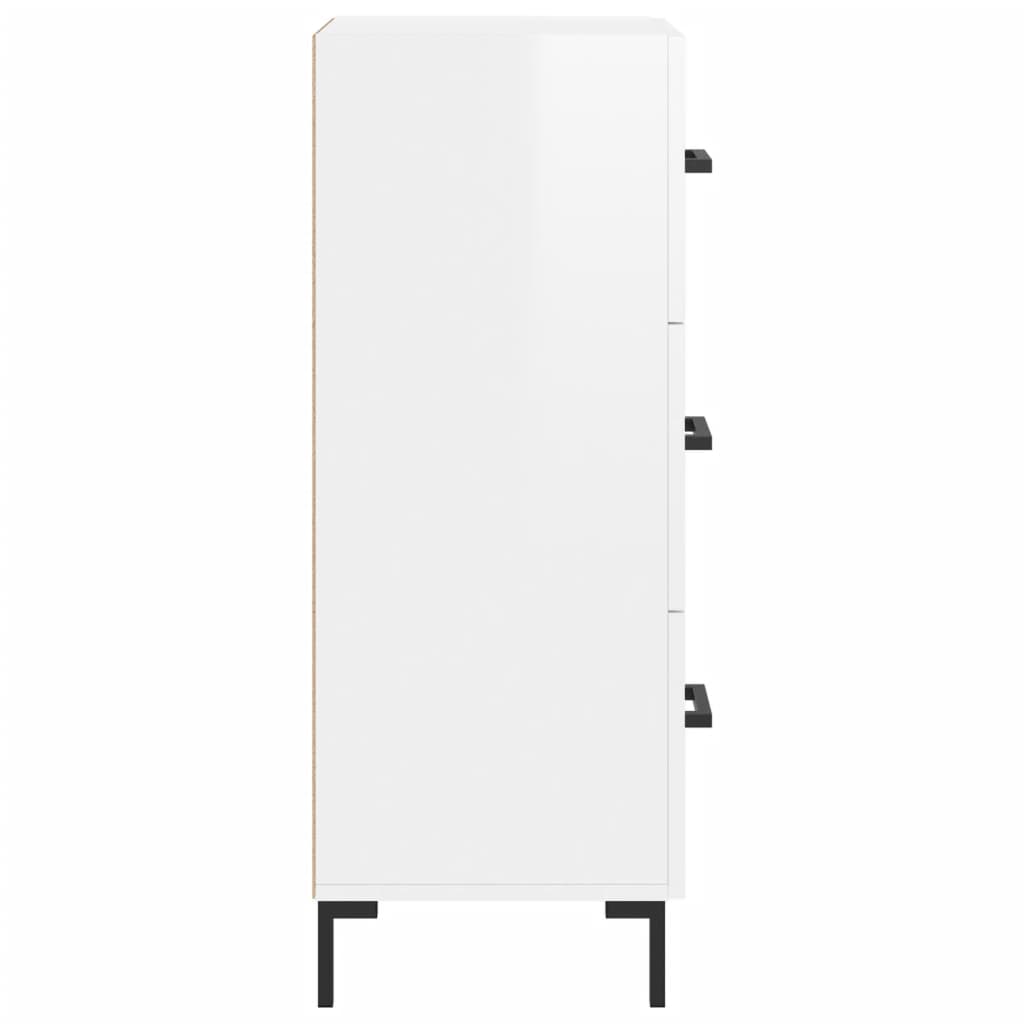 Servanta, alb extralucios, 34,5x34x90 cm, lemn compozit — imaginea 7