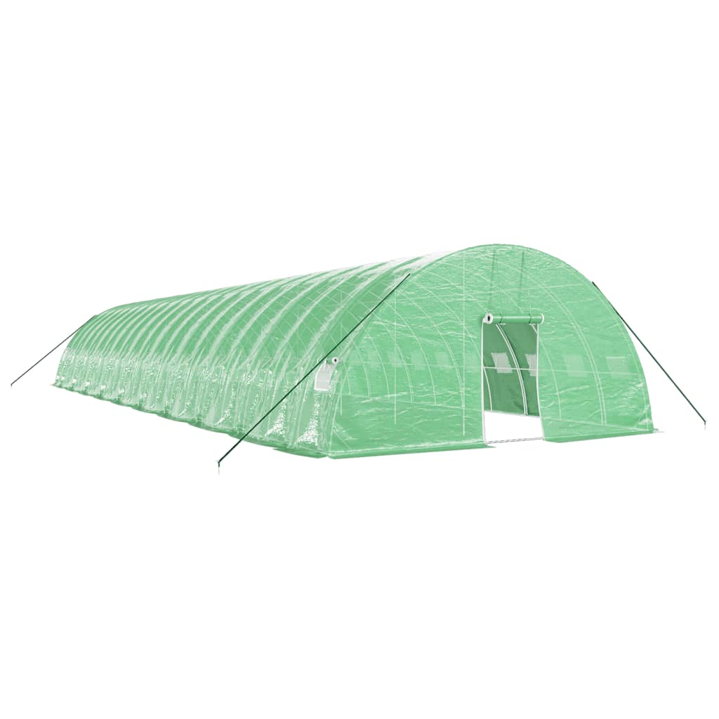 Sera cu cadru din otel, verde, 120 m², 20x6x2,85 m