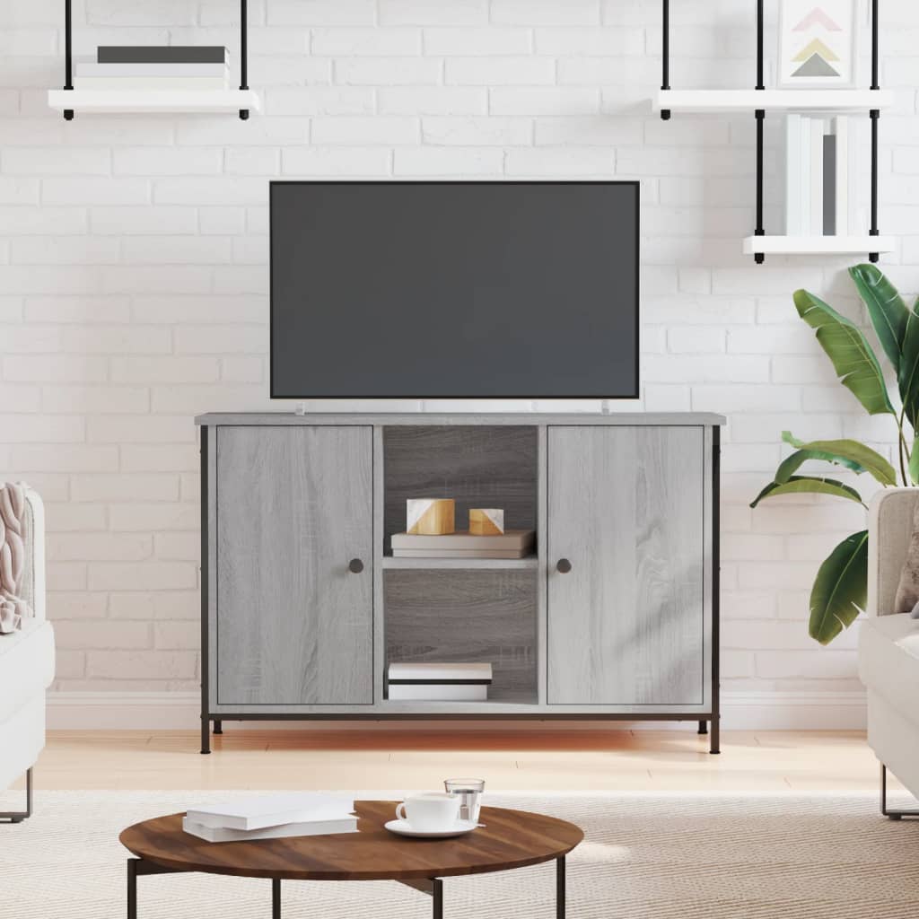 Comoda TV, gri sonoma, 100x35x65 cm, lemn compozit — imaginea 2