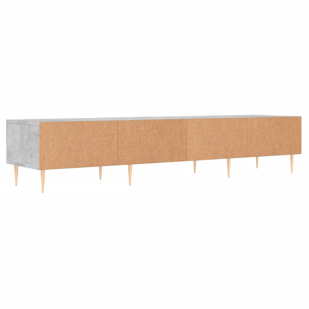 Comoda TV, gri beton, 150x36x30 cm, lemn prelucrat — imaginea 8