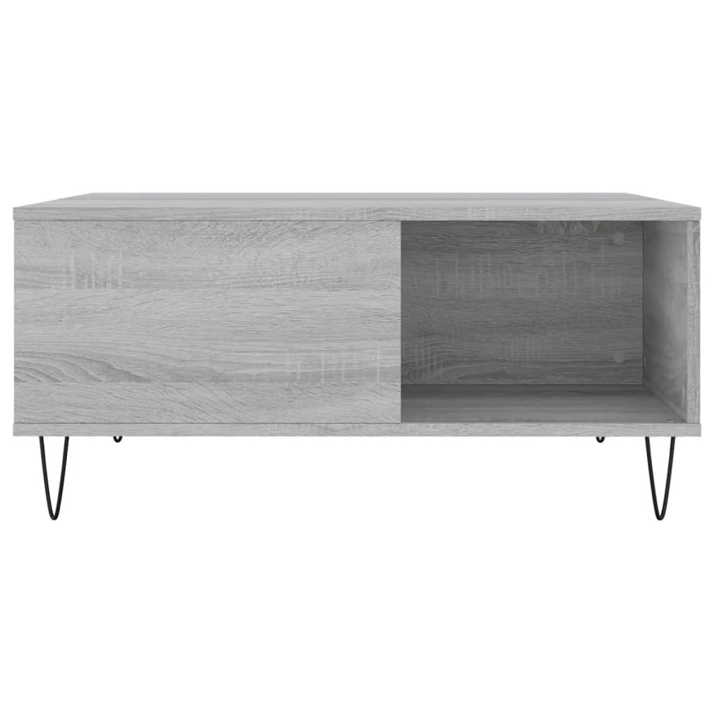 Masuta de cafea, gri sonoma, 80x80x36,5 cm, lemn prelucrat — imaginea 4
