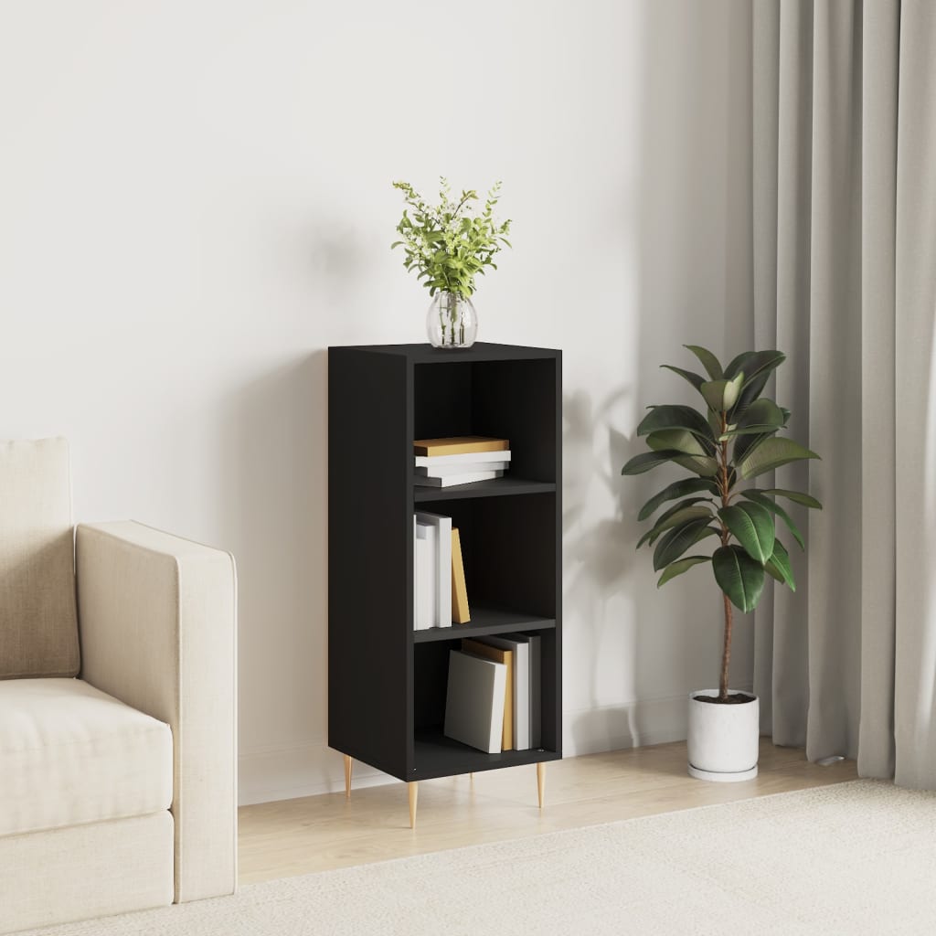 Servanta, negru, 34,5x32,5x90 cm, lemn compozit — imaginea 2