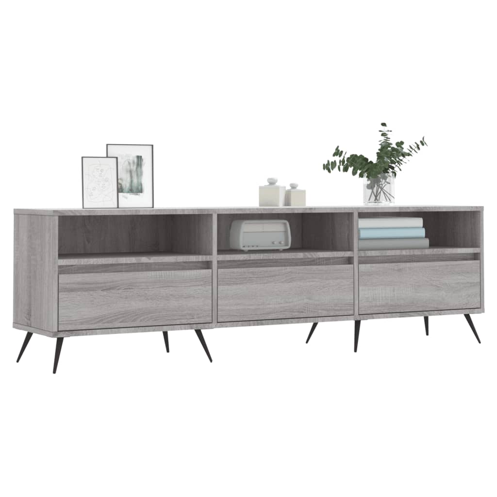 Comoda TV, gri sonoma, 150x30x44,5 cm, lemn prelucrat — imaginea 3
