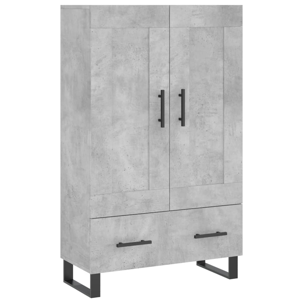 Dulap inalt, gri beton, 69,5x31x115 cm, lemn compozit