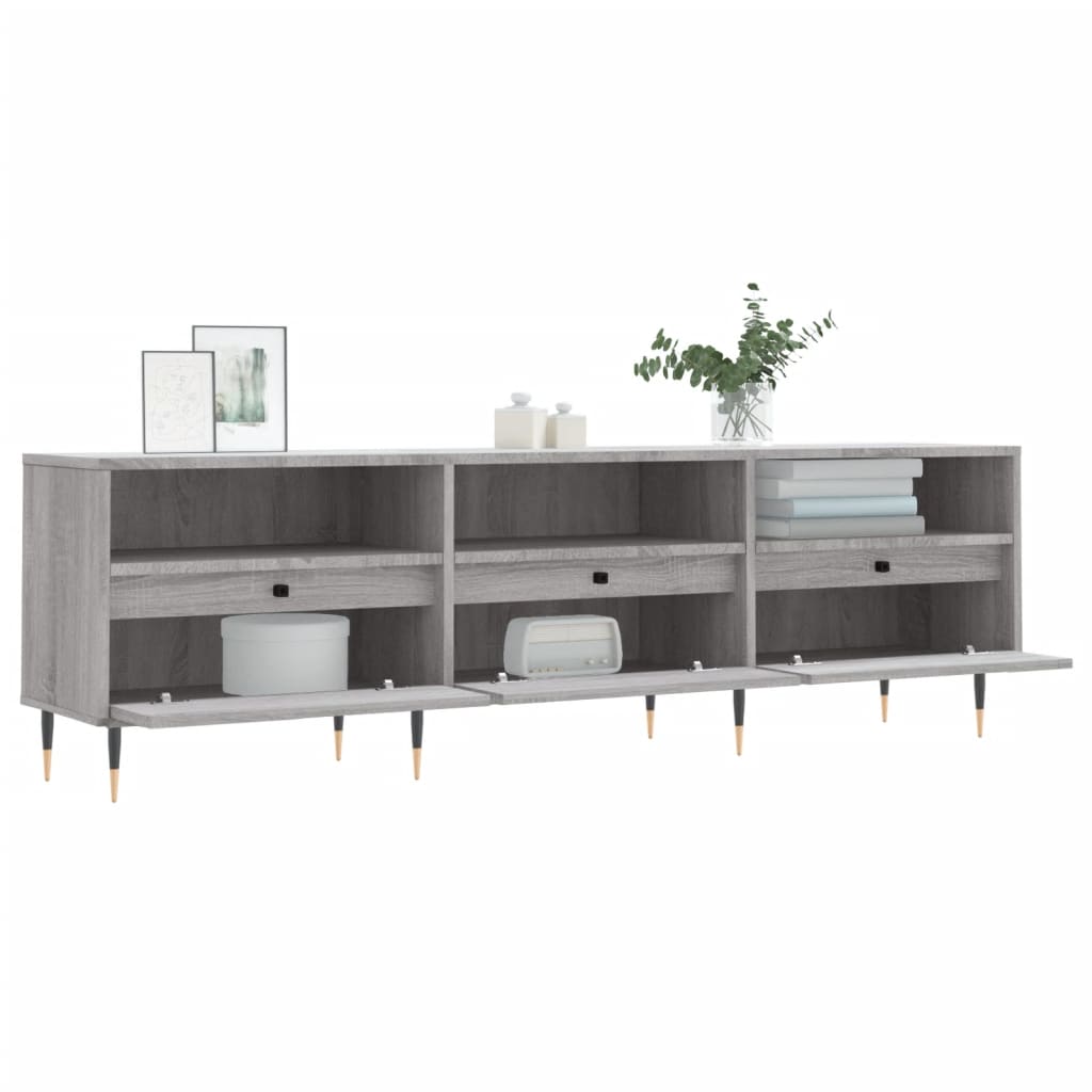 Comoda TV, gri sonoma, 150x30x44,5 cm, lemn prelucrat — imaginea 4