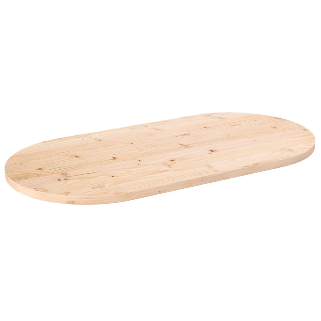 Blat de masa, 100x50x2,5 cm, lemn masiv de pin, oval