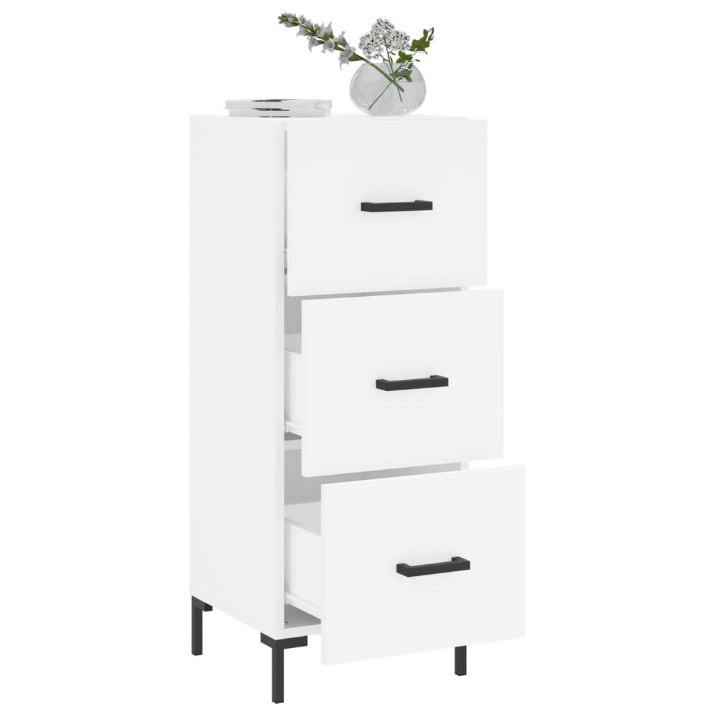 Servanta, alb, 34,5x34x90 cm, lemn compozit — imaginea 4