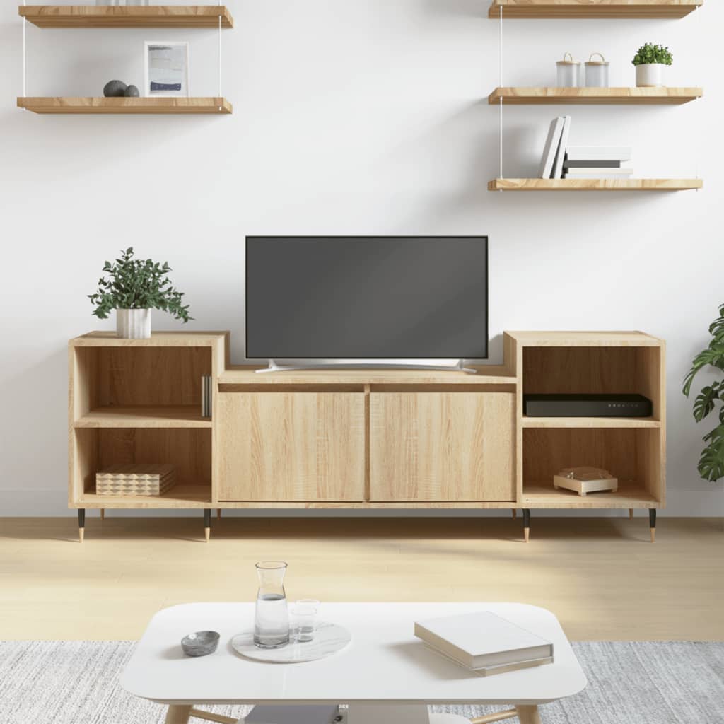 Comoda TV, stejar sonoma, 160x35x55 cm, lemn prelucrat — imaginea 2