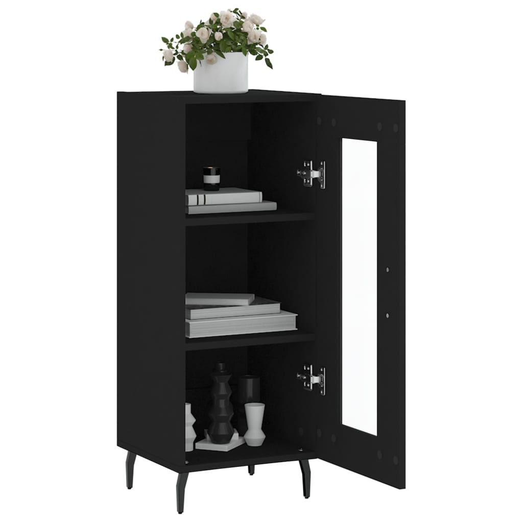 Servanta, negru, 34,5x34x90 cm, lemn compozit — imaginea 4