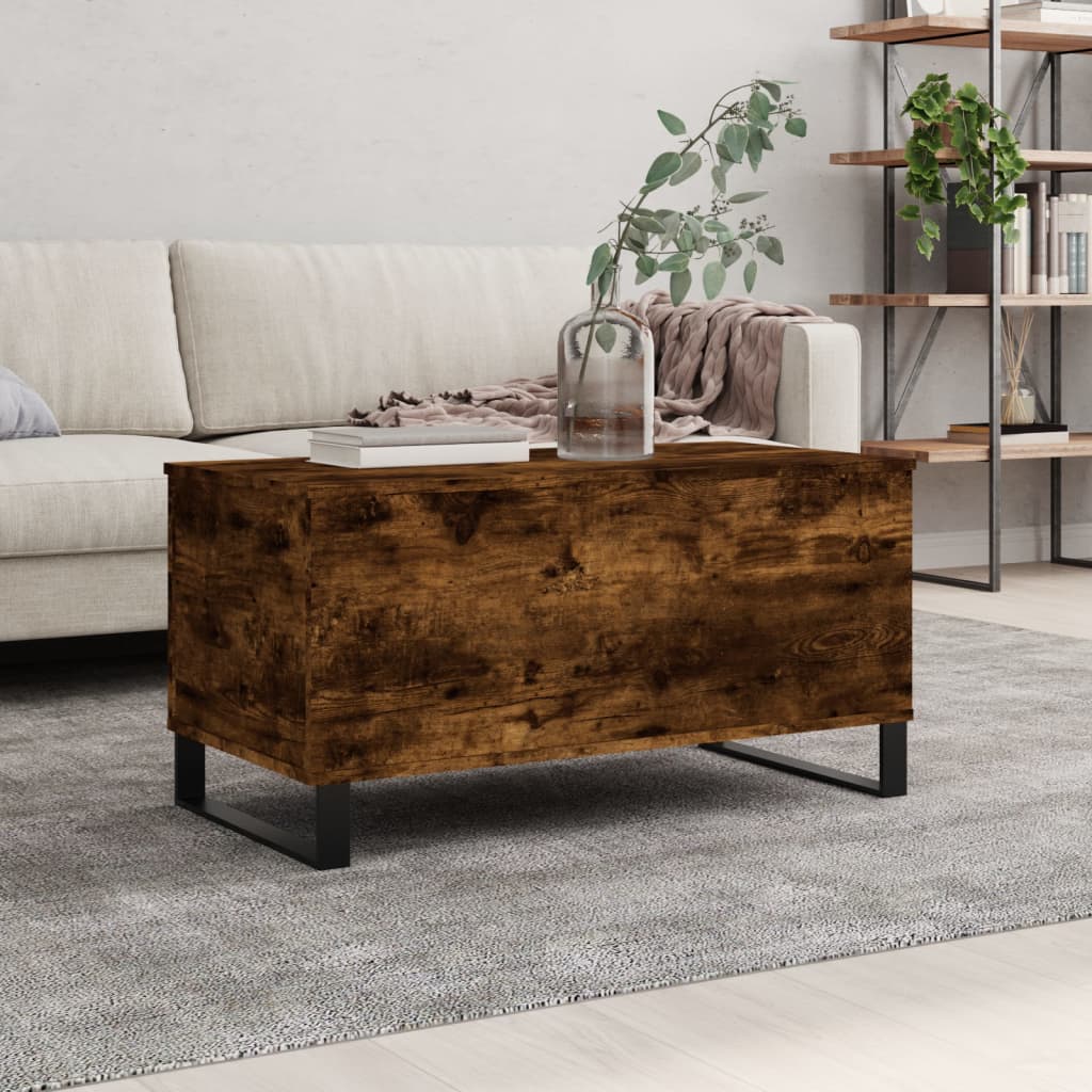 Masuta de cafea, stejar fumuriu, 90x44,5x45 cm, lemn compozit — imaginea 2