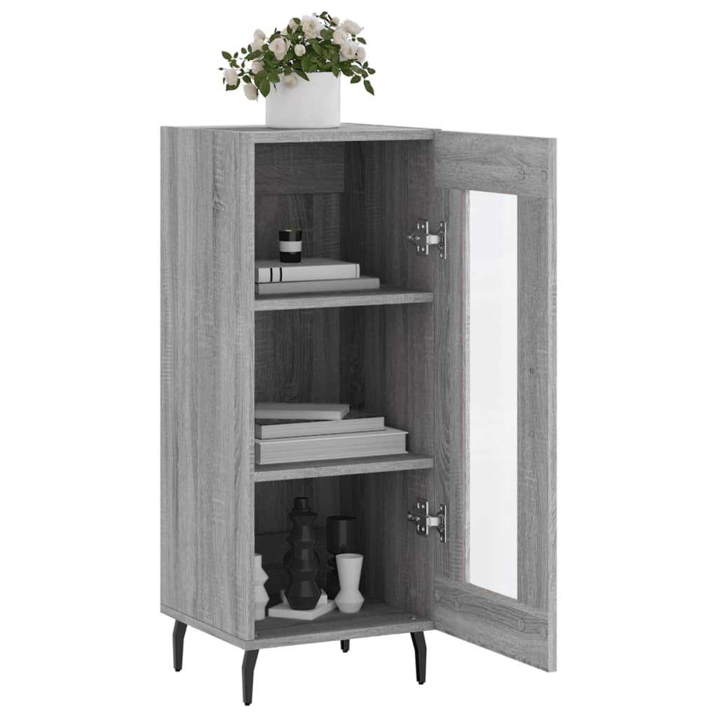 Servanta, gri sonoma, 34,5x34x90 cm, lemn compozit — imaginea 4