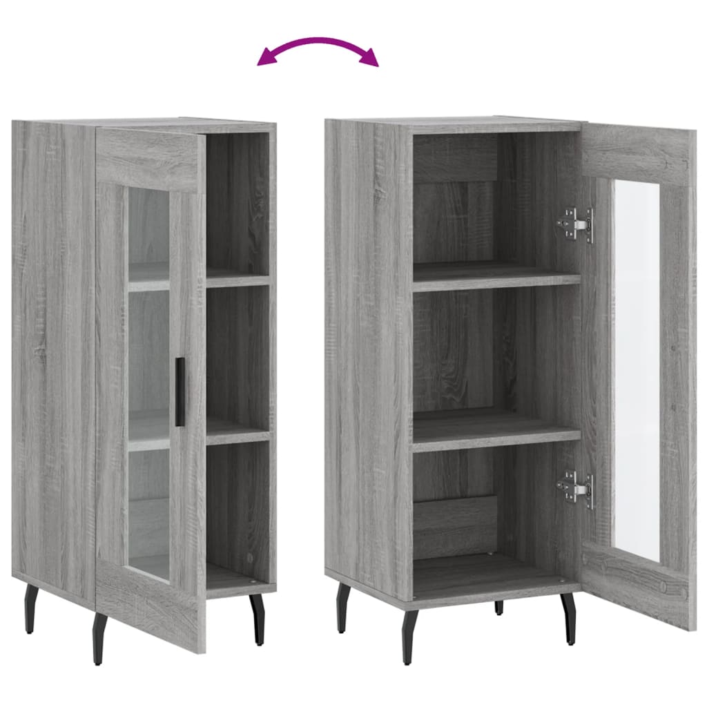 Servanta, gri sonoma, 34,5x34x90 cm, lemn compozit — imaginea 9