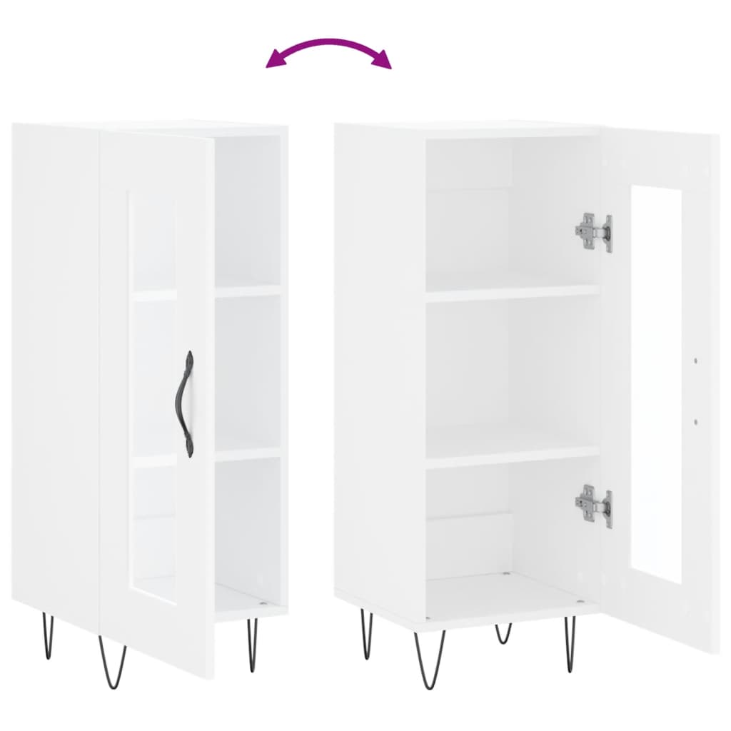 Servanta, alb, 34,5x34x90 cm, lemn compozit — imaginea 9
