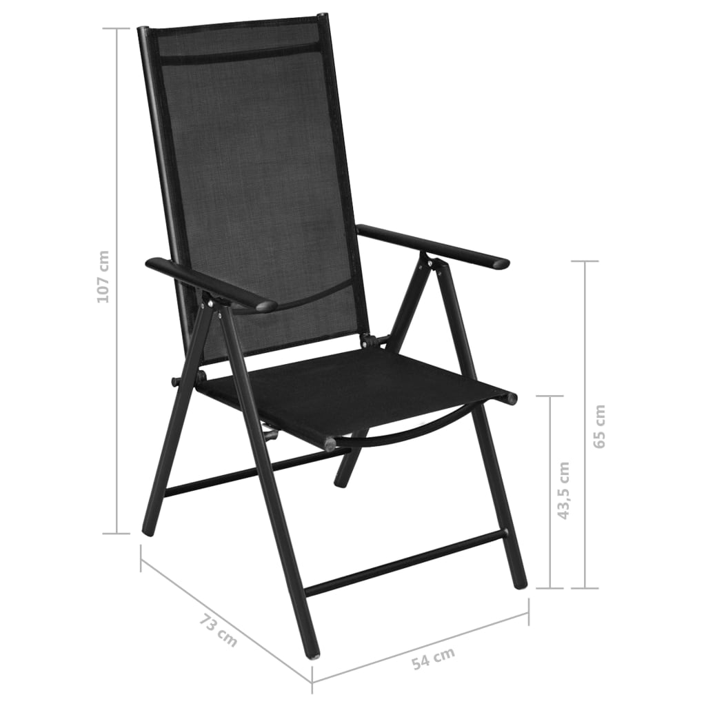Set mobilier de exterior, 5 piese, negru, aluminiu și textilena, număr de articole 1 — imaginea 12