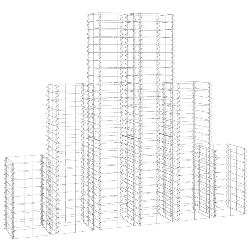 Set gabioane, 6 buc., sarma galvanizata