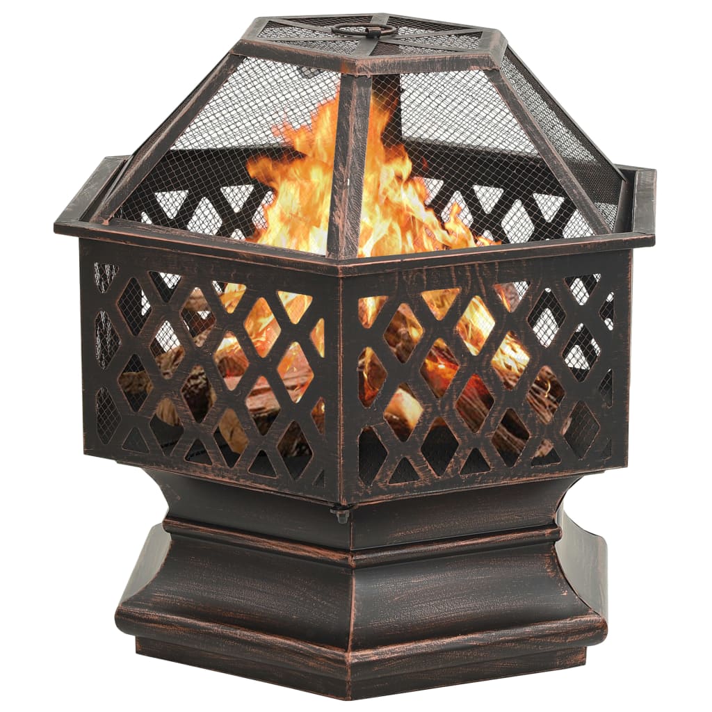 Vatra de foc rustica, cu vatrai 62x54x56 cm otel, XXL — imaginea 3