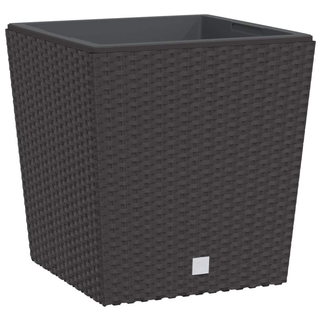 Jardiniera cu interior detasabil, maro, 21 / 32 L, PP ratan