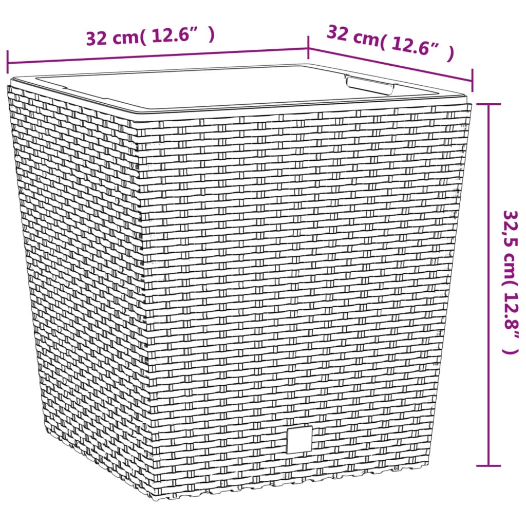 Jardiniera cu interior detasabil, maro, 21 / 32 L, PP ratan — imaginea 7