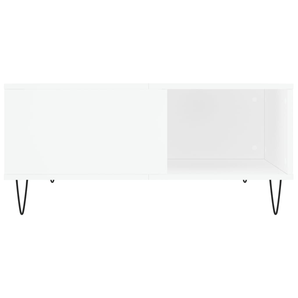 Masuta de cafea, alb, 80x80x36,5 cm, lemn prelucrat — imaginea 5