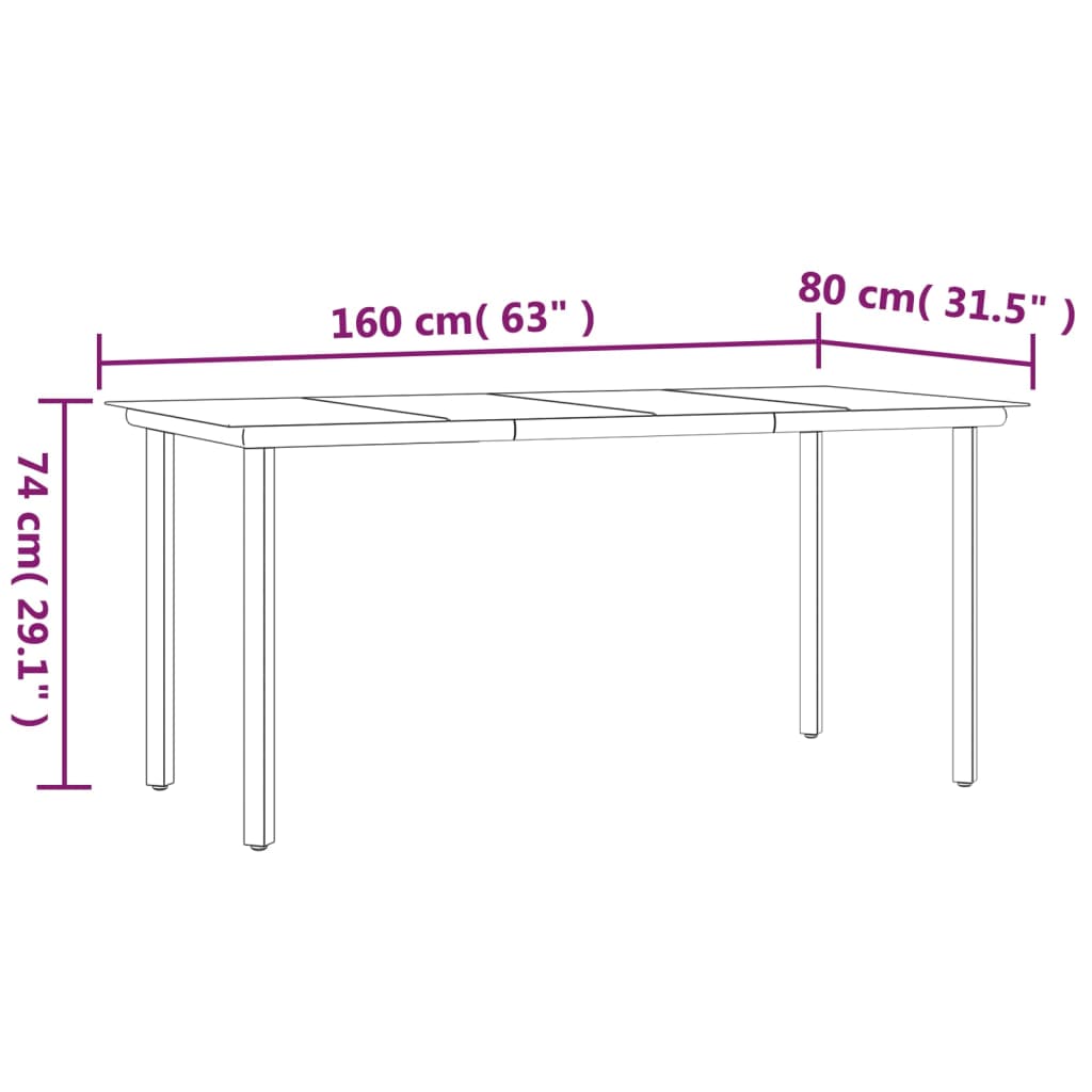 Set mobilier de gradina, 5 piese, negru, otel si textilena — imaginea 7