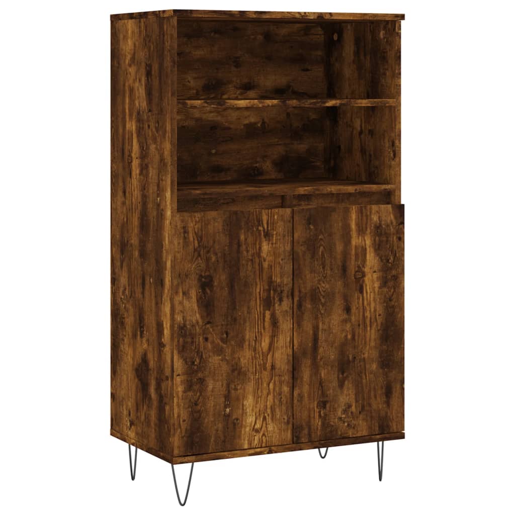 Dulap inalt, stejar fumuriu, 60x36x110 cm, lemn prelucrat