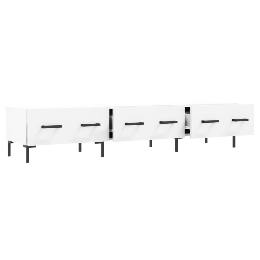 Comoda TV, alb, 150x36x30 cm, lemn prelucrat — imaginea 6