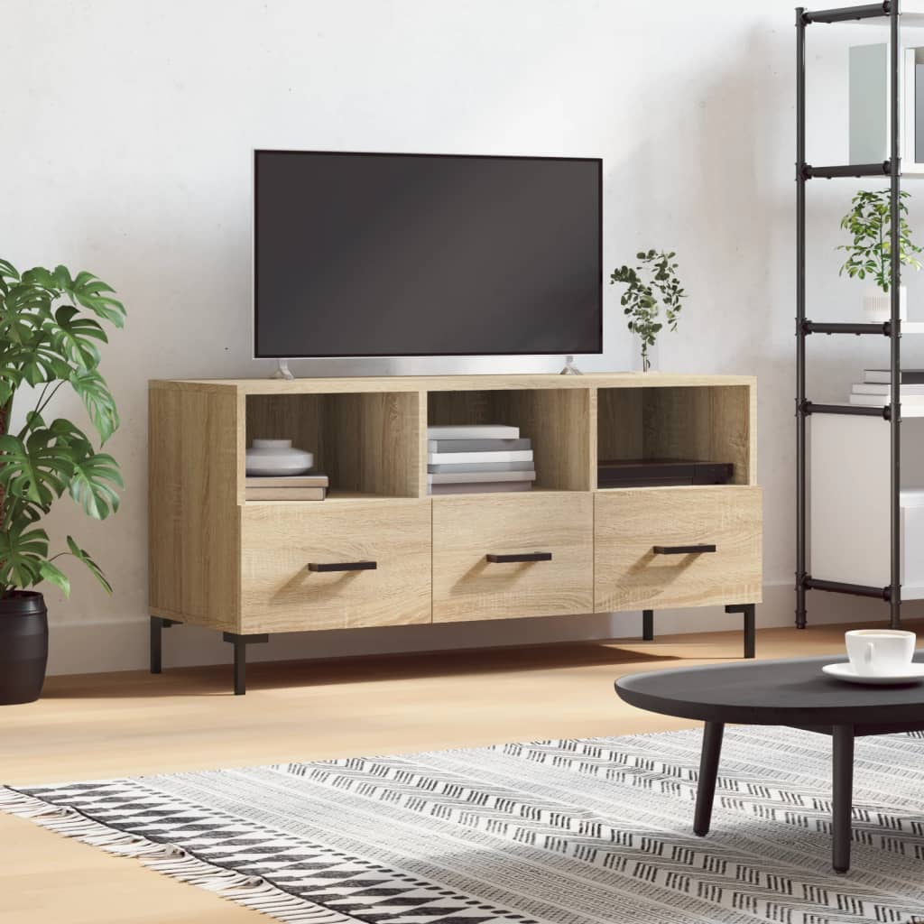 Dulap TV stejar sonoma, 102x36x50 cm, lemn prelucrat — imaginea 2