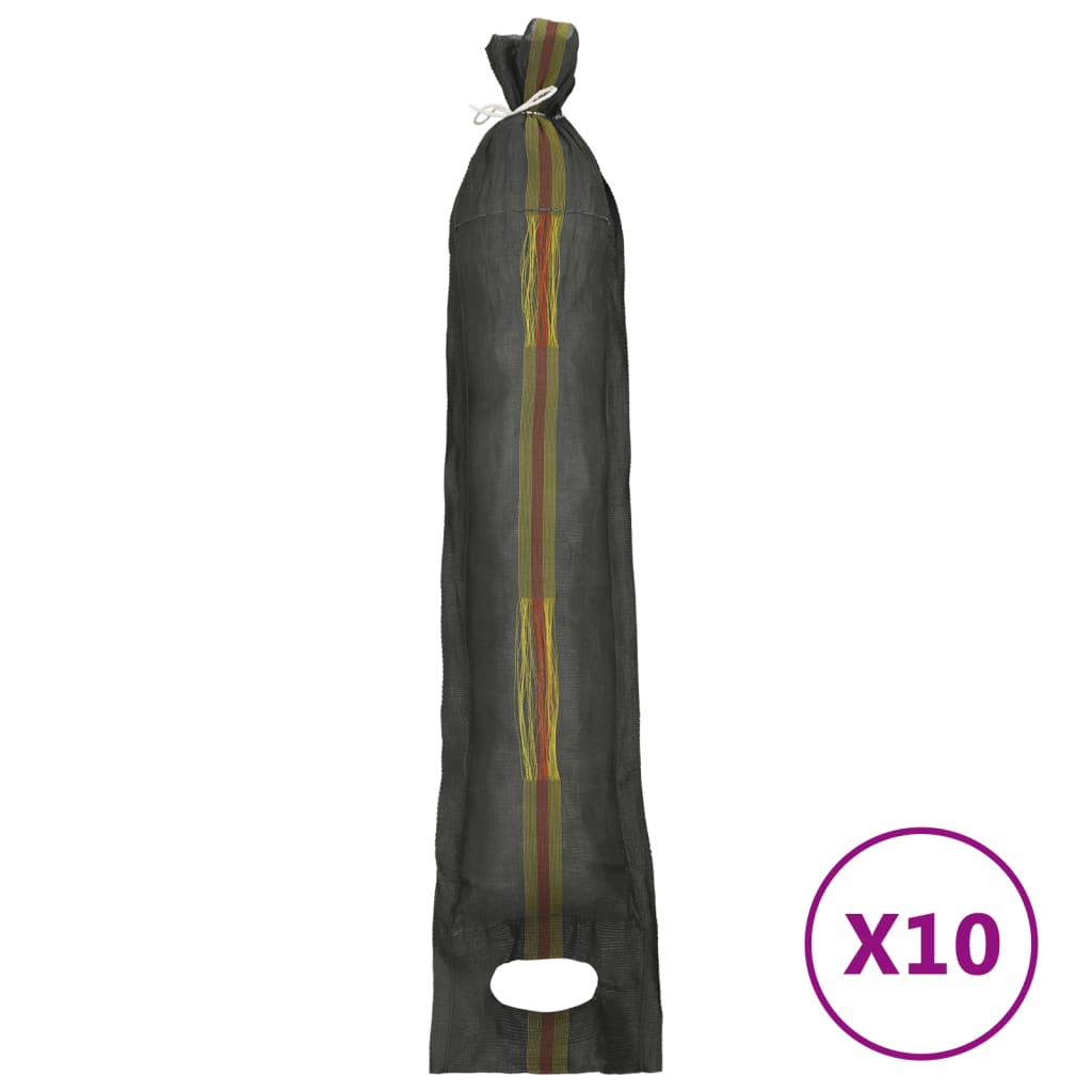 Saci de nisip, 10 buc., verde inchis, 103x25 cm, HDPE