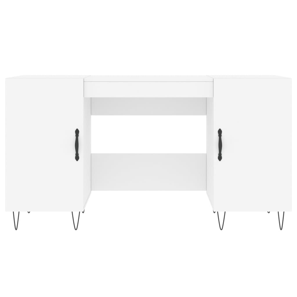 Birou, alb, 140x50x75 cm, lemn compozit — imaginea 6