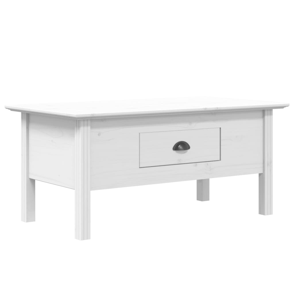 Masuta de cafea BODO, alb, 100x55x45 cm, lemn masiv de pin