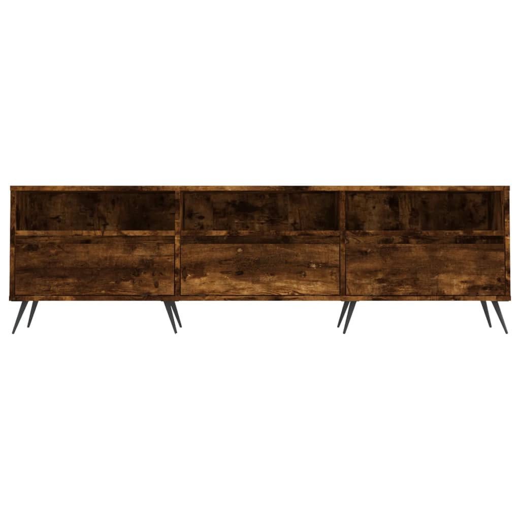 Comoda TV, stejar fumuriu, 150x30x44,5 cm, lemn prelucrat — imaginea 5