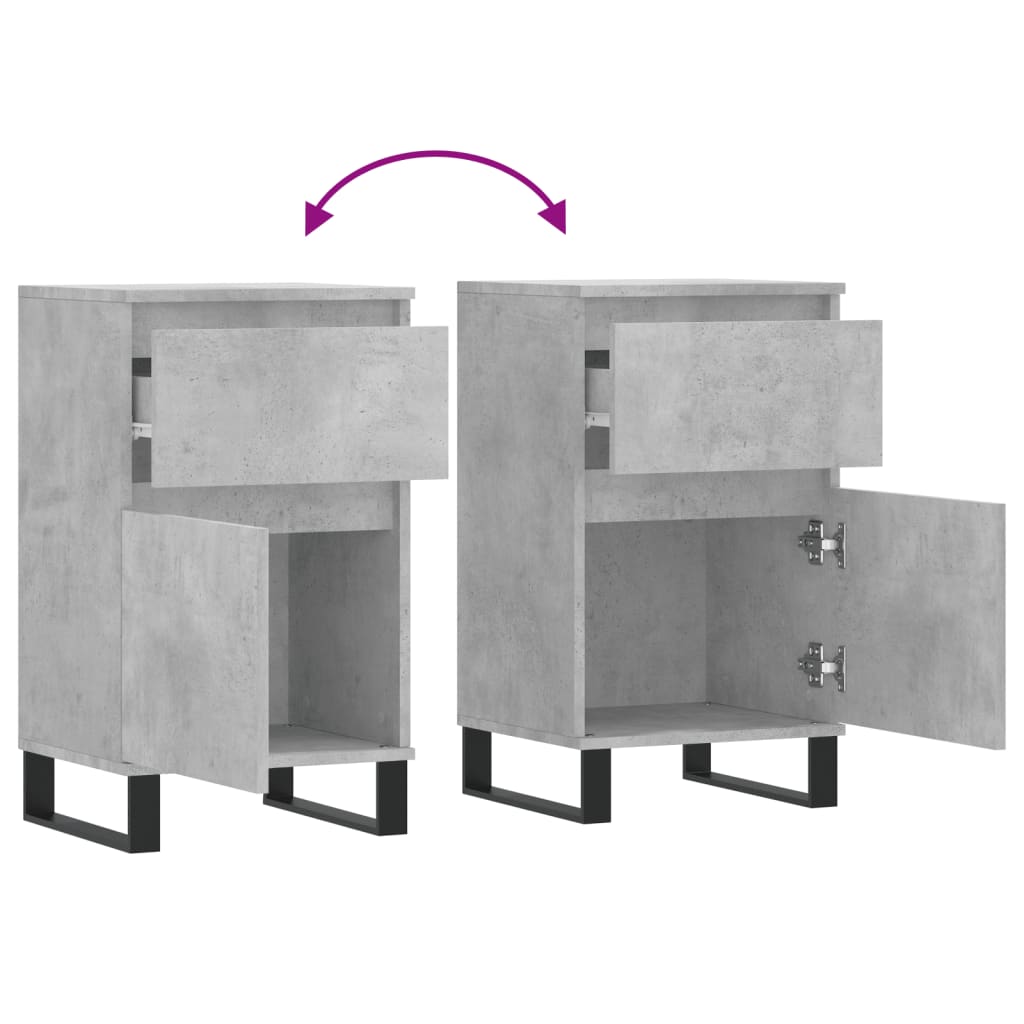 Servanta, gri beton, 40x35x70 cm, lemn prelucrat — imaginea 9