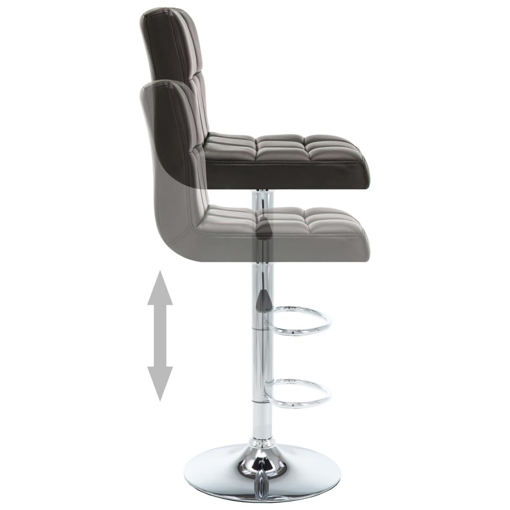 Scaune de bar, 2 buc., maro, piele ecologica — imaginea 5