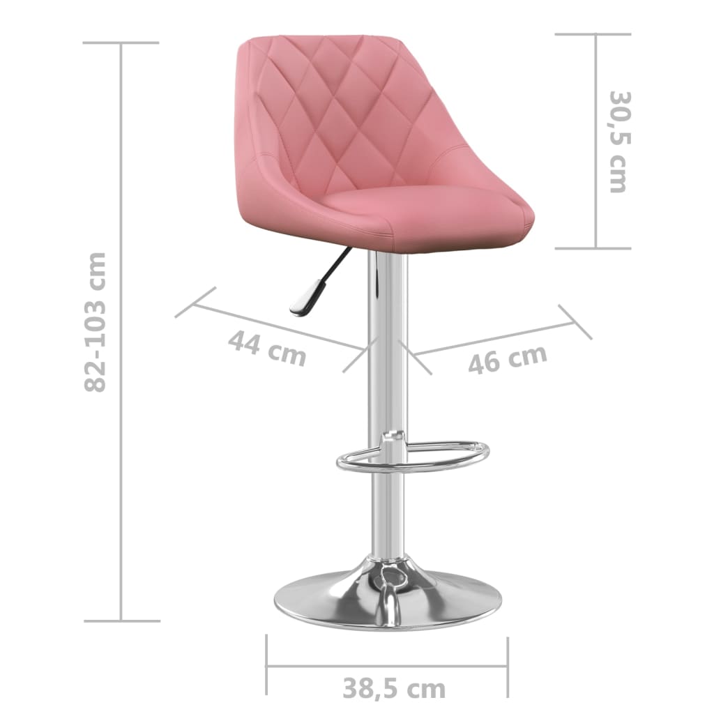 Scaune de bar, 2 buc., roz, catifea — imaginea 9