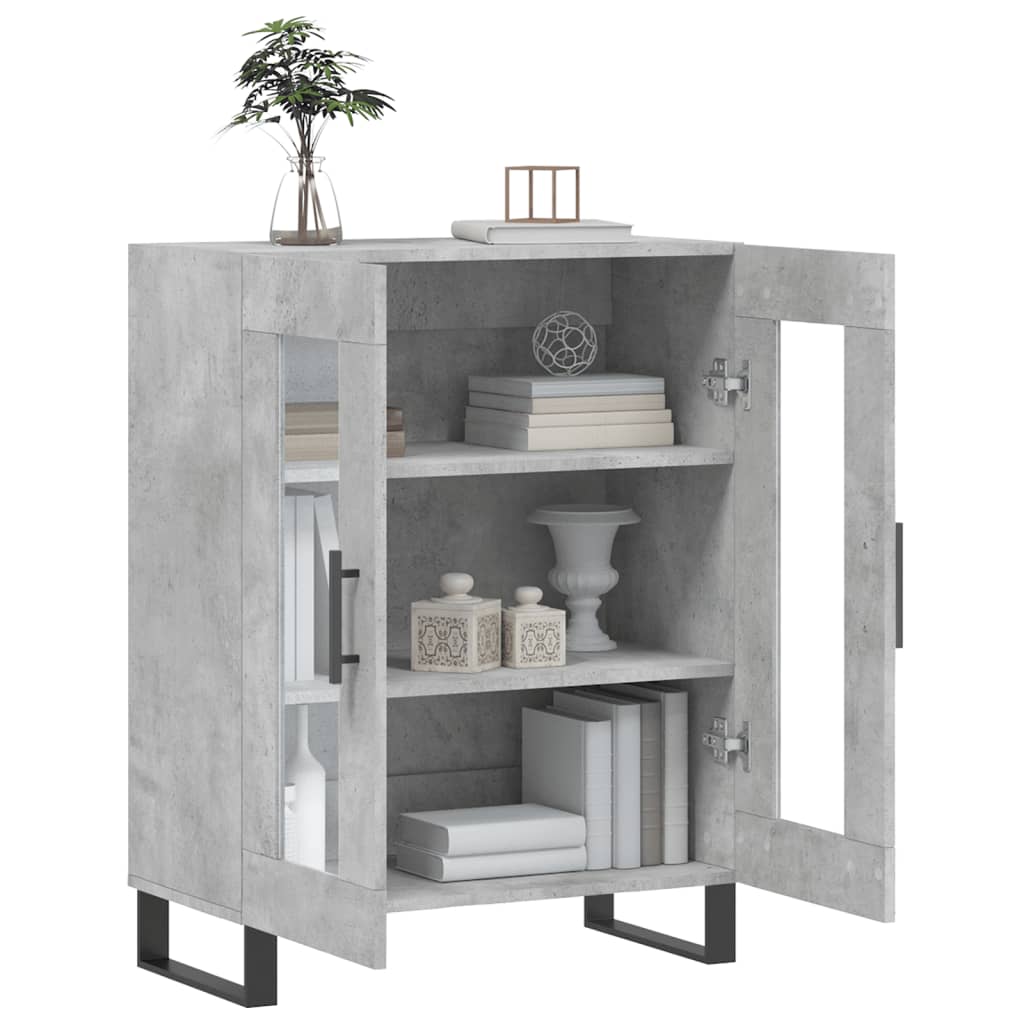 Servanta, gri beton, 69,5x34x90 cm, lemn compozit — imaginea 4