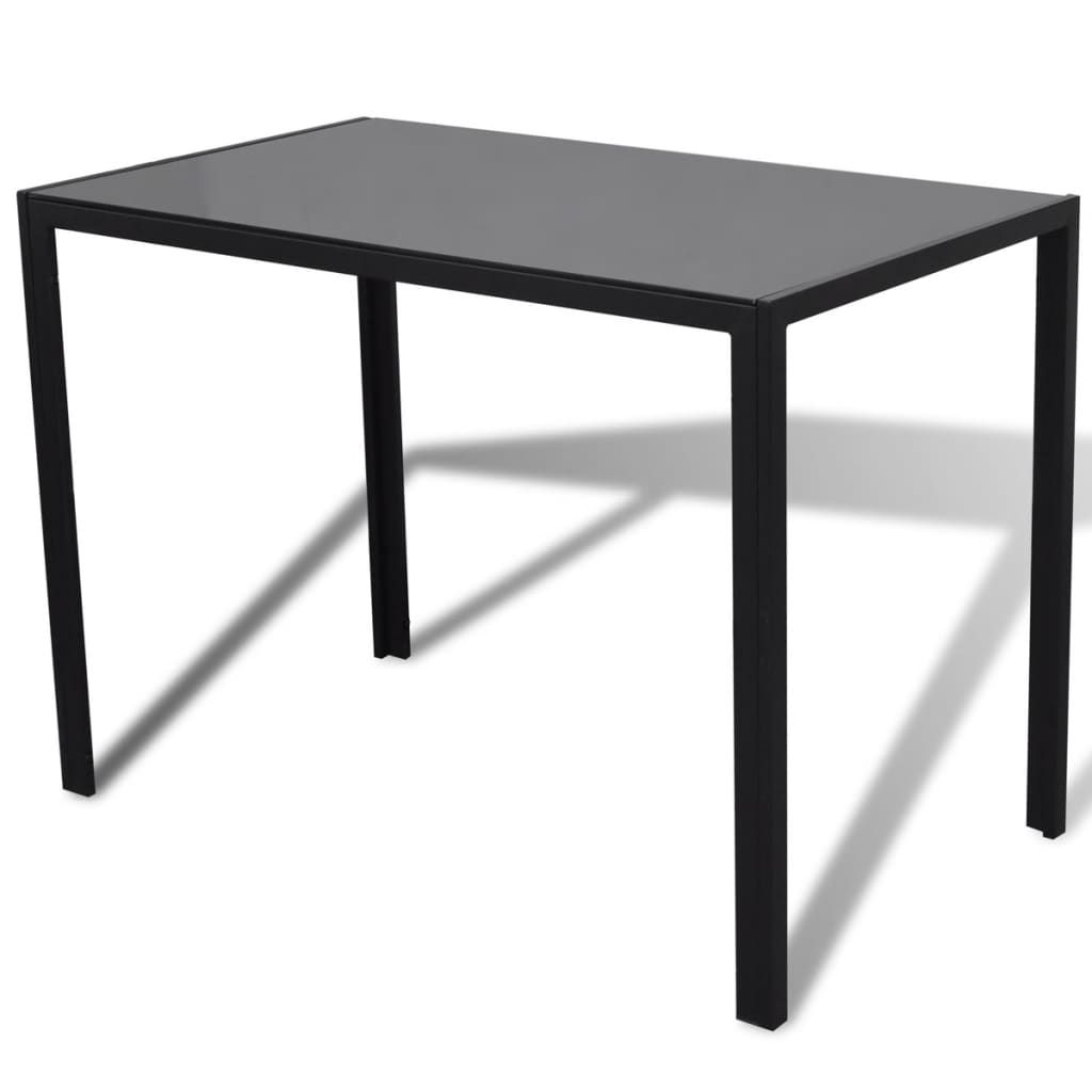 Set mobilier bucatarie, 5 piese, piele artificiala, negru — imaginea 3