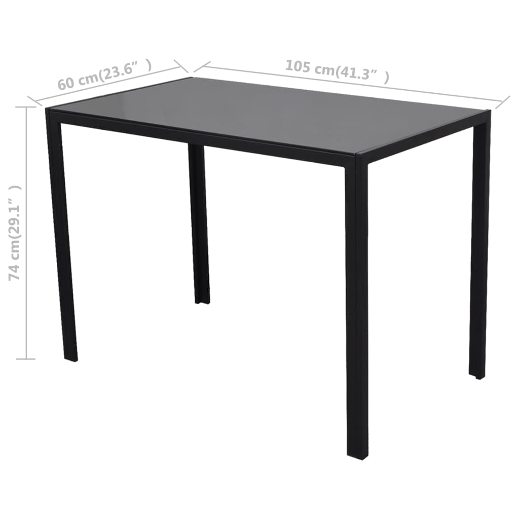 Set mobilier bucatarie, 5 piese, piele artificiala, negru — imaginea 5