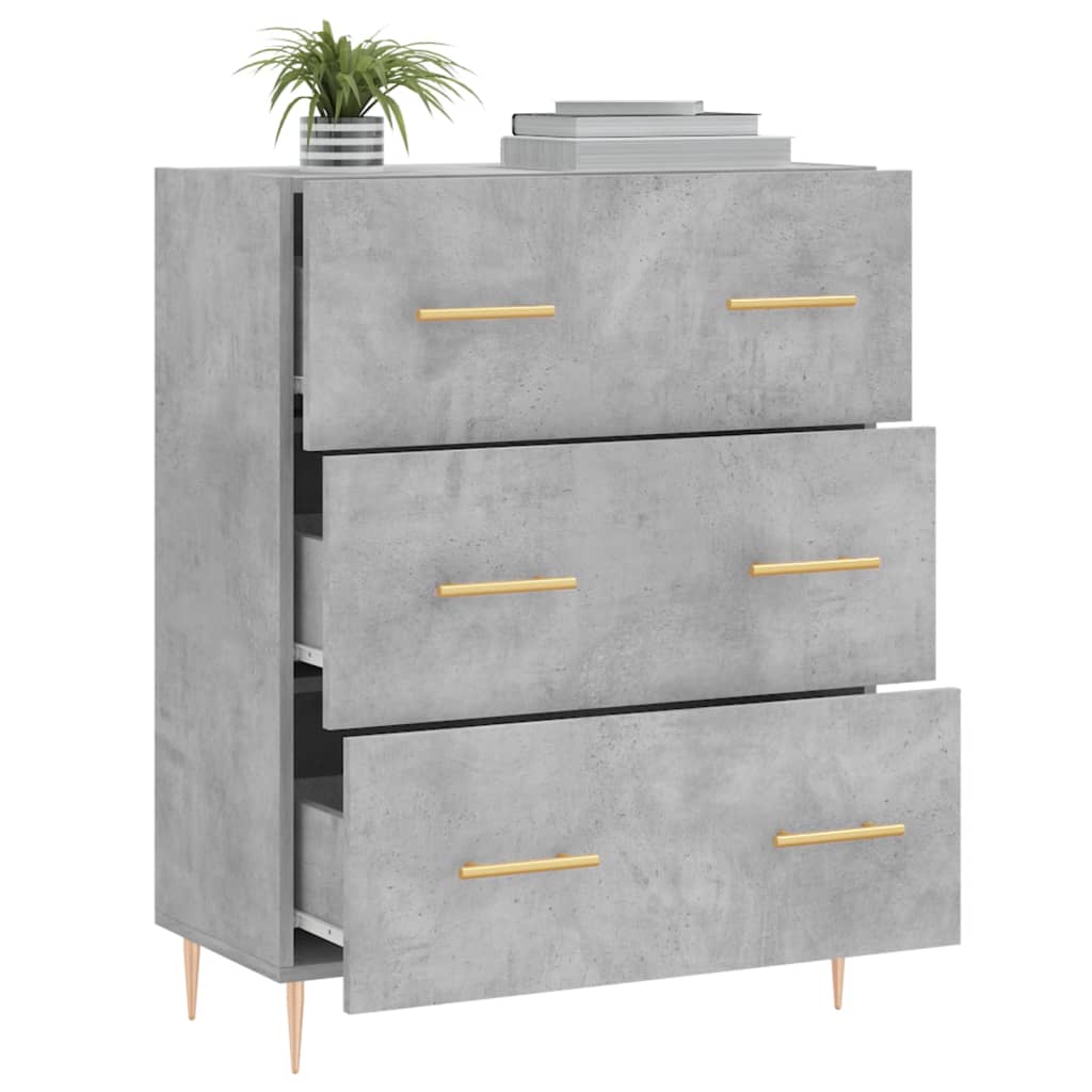 Servanta, gri beton, 69,5x34x90 cm, lemn compozit — imaginea 4