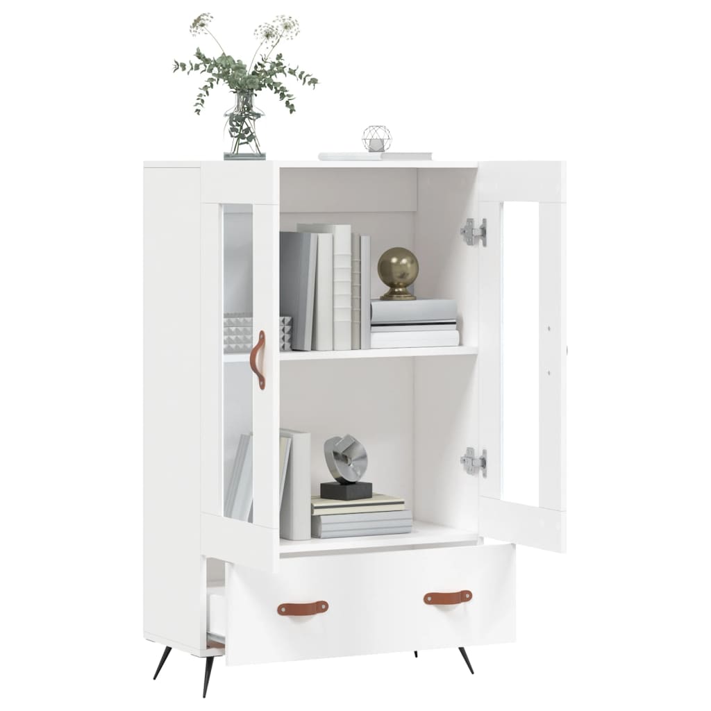 Dulap inalt, alb, 69,5x31x115 cm, lemn prelucrat — imaginea 4