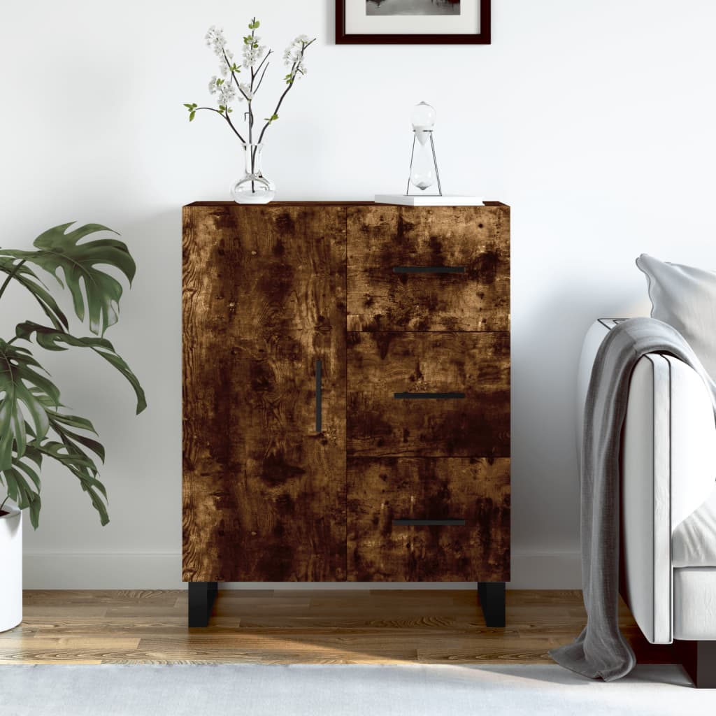 Servanta, stejar fumuriu, 69,5x34x90 cm, lemn compozit — imaginea 2